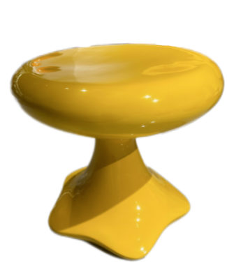 Glossy Yellow Monobloc Molded Plastic Mushroom Low Stool