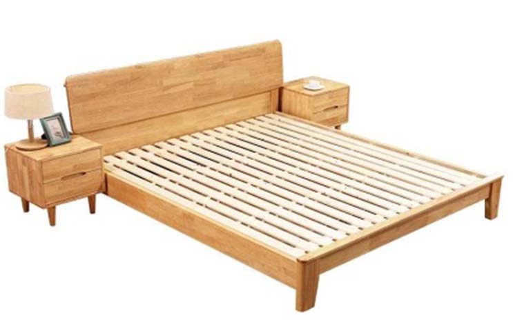 Solid Wood Platform Bed with Matching Nightstands