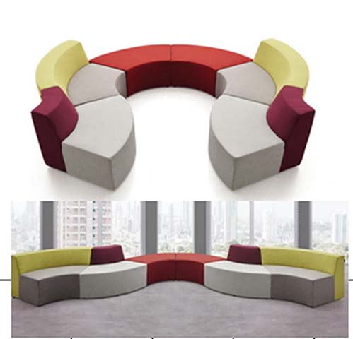 Modular Multicolor Circular Sectional Lounge Sofa