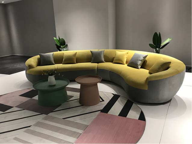 Two-Tone Curved Modular Sectional Sofa