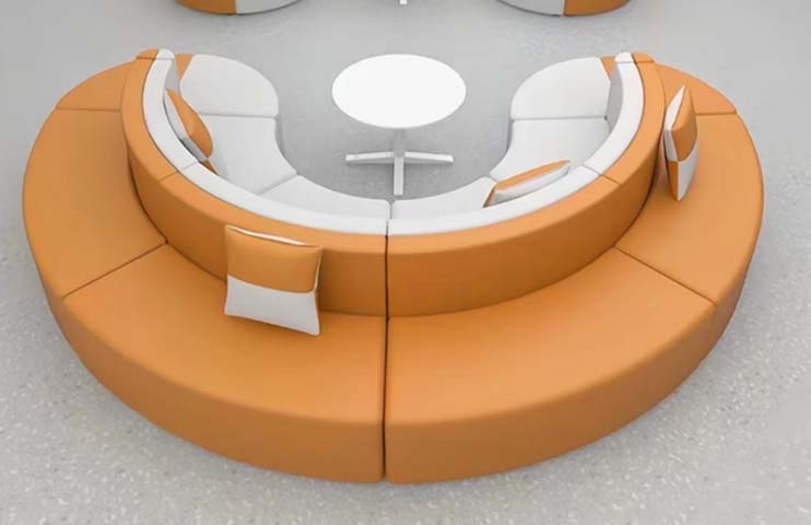 Two-Tier Concentric Modular Curved Sectional Lounge Sofa