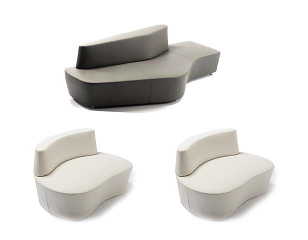 Organic Curved Modular Sectional Lounge Sofa Set