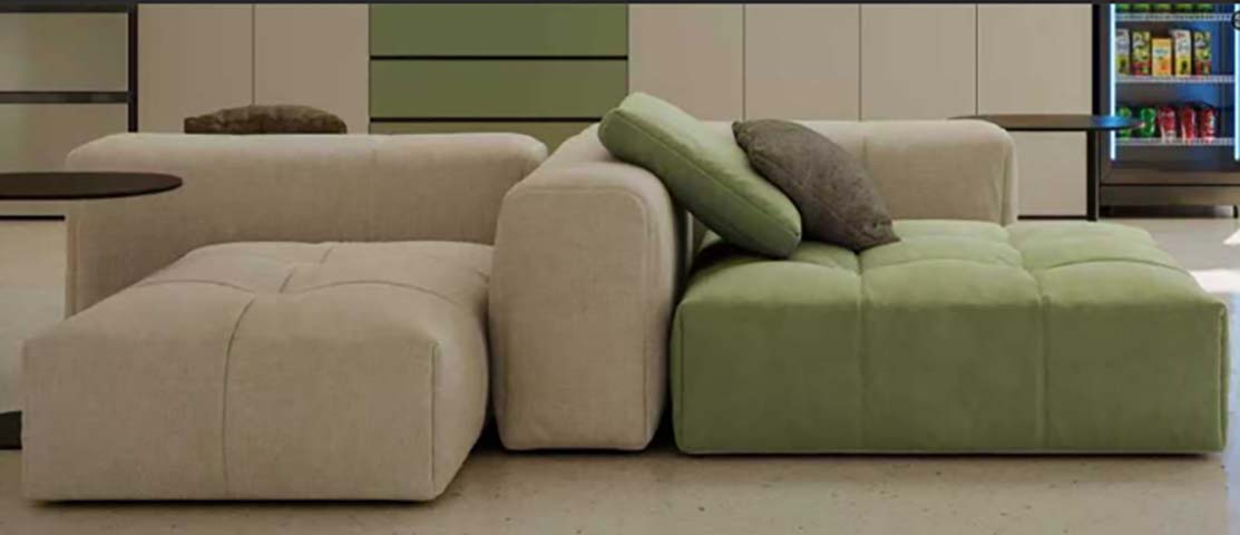 Modular Low-Profile Fabric Sofa Sectional Set