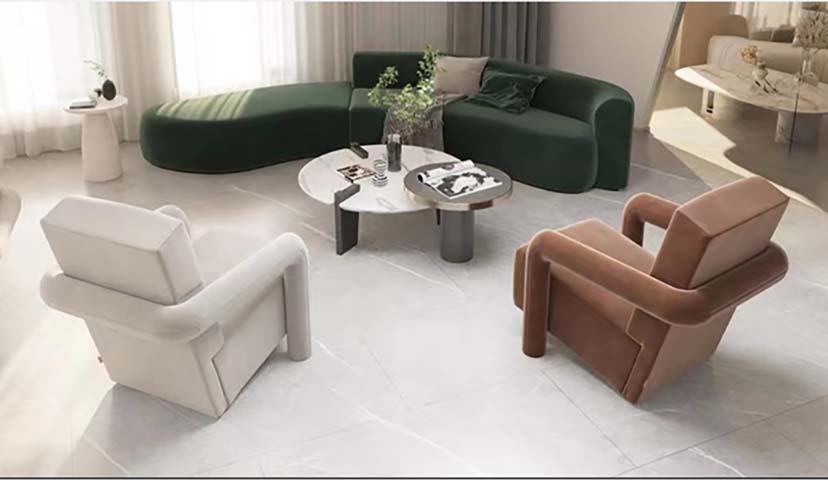 2-Piece Modern Nested Round Coffee Table Set with Mixed Metal Legs