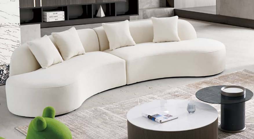 Off-White Armless Curved Modular Sectional Sofa