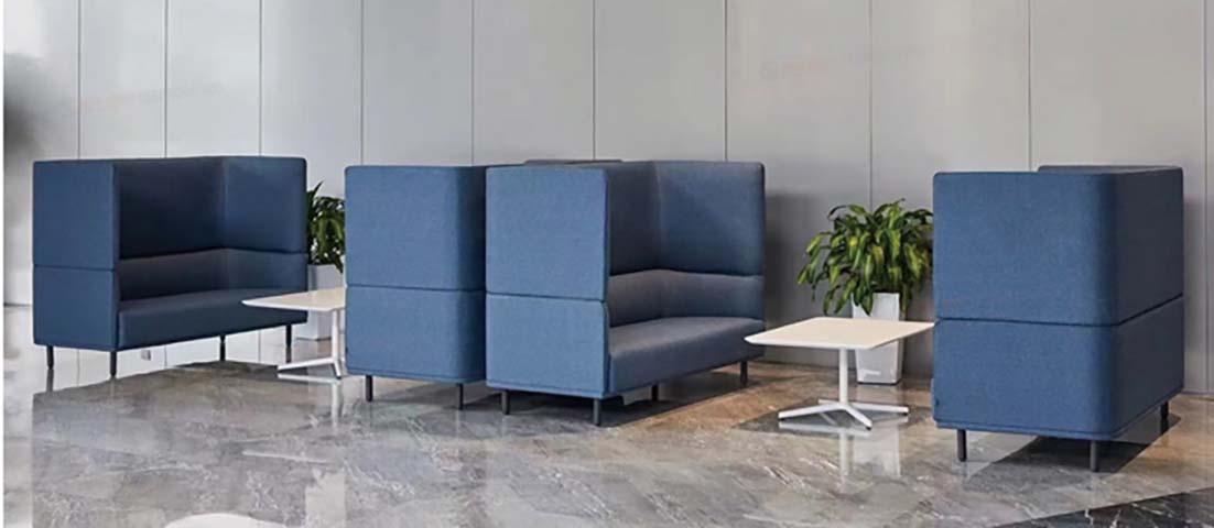Two-Seat Modular Semi-Enclosed Office Privacy Lounge Booth
