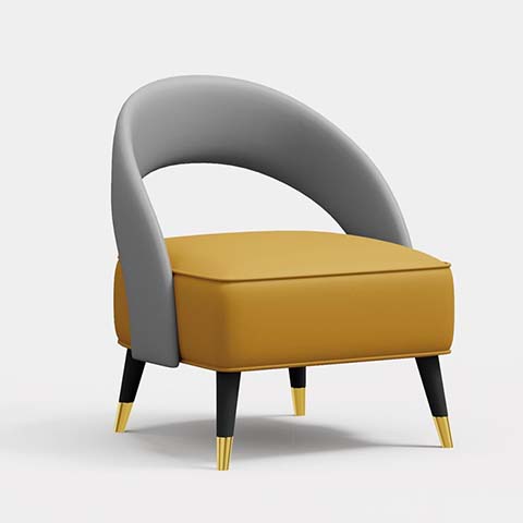 Two-Tone Arched Open-Back Upholstered Accent Armchair