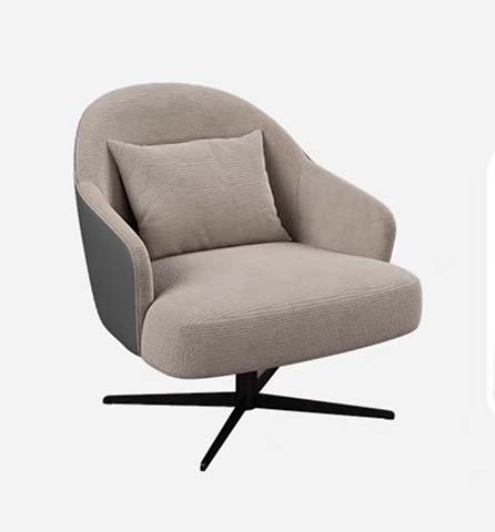 Two-Tone Fabric Swivel Lounge Chair with Matching Throw Pillow