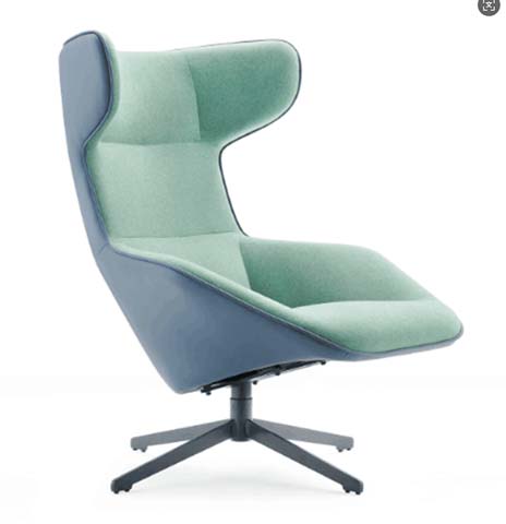 Two-Tone Armless Wingback Swivel Lounge Chair