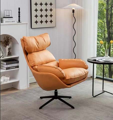 Swivel Upholstered Lounge Chair with Headrest