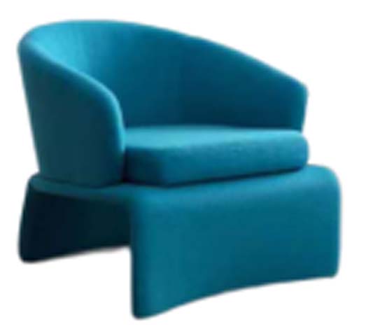 Teal Velvet Asymmetric Curved Wrap Lounge Accent Armchair