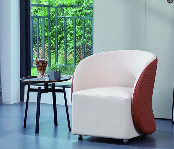 Two-Tone Curved Barrel Upholstered Accent Armchair
