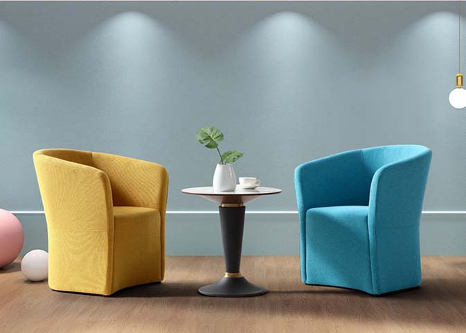 Skirted Upholstered Barrel Accent Chair