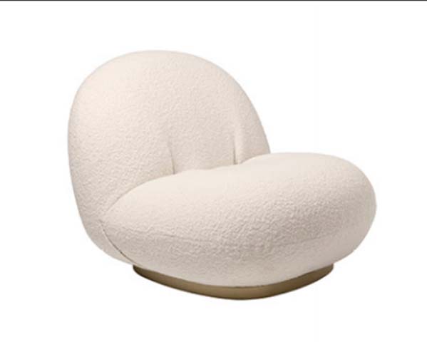 Boucle Upholstered Swivel Lounge Chair