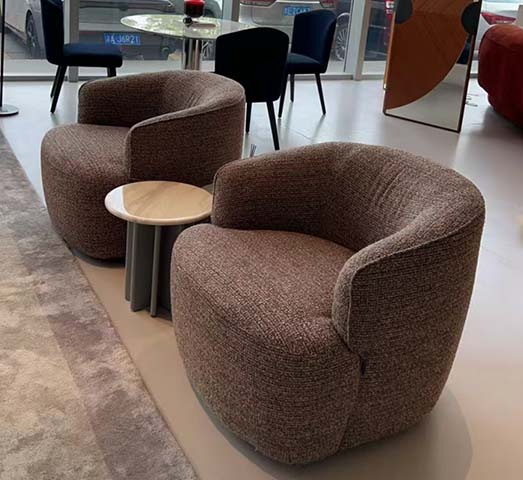 Curved Upholstered Lounge Armchair