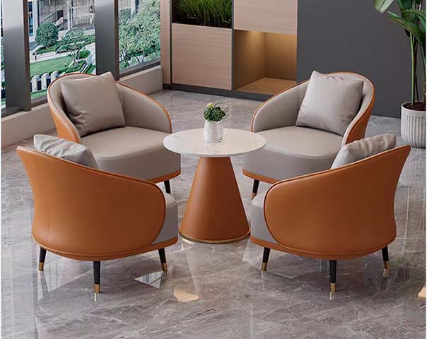 4-Seat Round Lounge Seating Set with Small Side Table