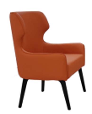 Terracotta Upholstered Curved Wingback Accent Armchair
