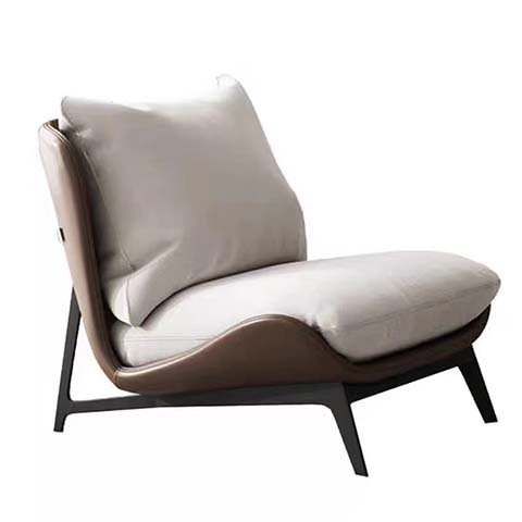 Armless Upholstered Lounge Chair with Metal Sled Base