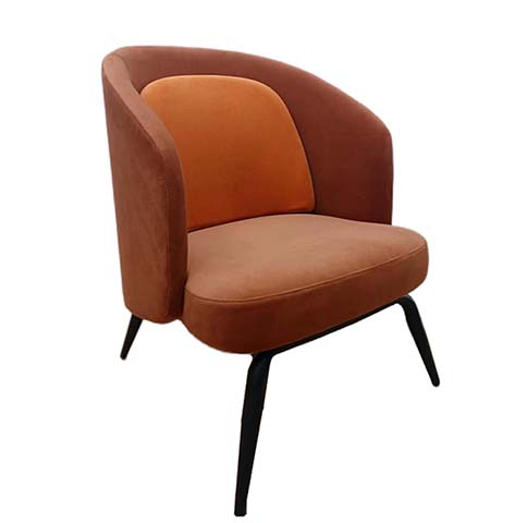 Three-Tone Velvet Barrel Accent Armchair