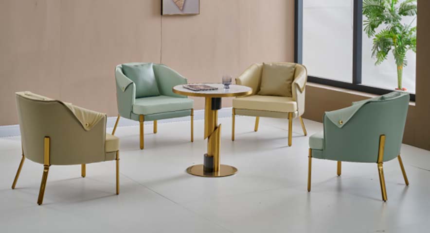 5-Piece Light Luxury Round Negotiation Table & Armchair Set