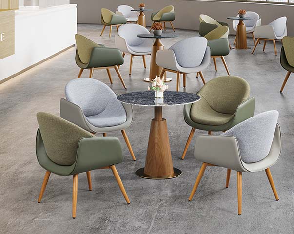 Round 2-Seat Bistro Table with Upholstered Lounge Armchairs