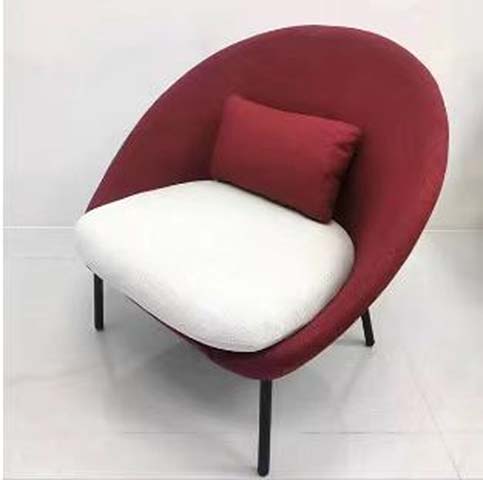 Two-Tone Fabric Cocoon Bucket Lounge Chair