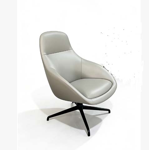 Light Grey Upholstered 4-Star Swivel Lounge Armchair