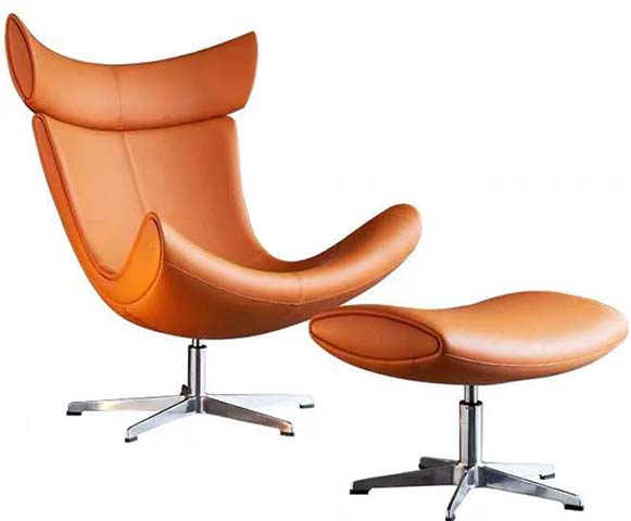 Imola Style Swivel Lounge Chair with Matching Ottoman