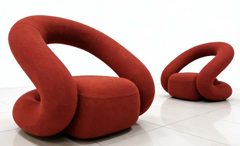 Sculptural Infinity Loop Upholstered Lounge Chair
