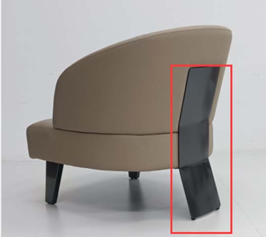 Taupe Curved Upholstered Low-Profile Accent Lounge Armchair with Dark Angled Legs