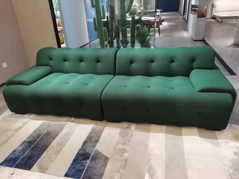 Dark Green Tufted Modular 3-Seater Sofa