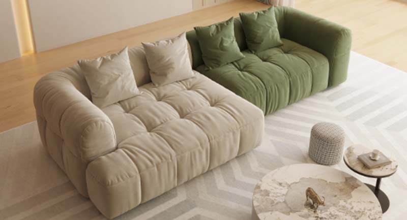 Two-Tone Tufted Modular Sectional Sofa