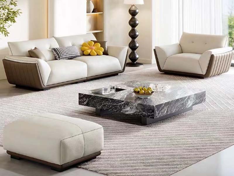 Marble Top Block Coffee Table