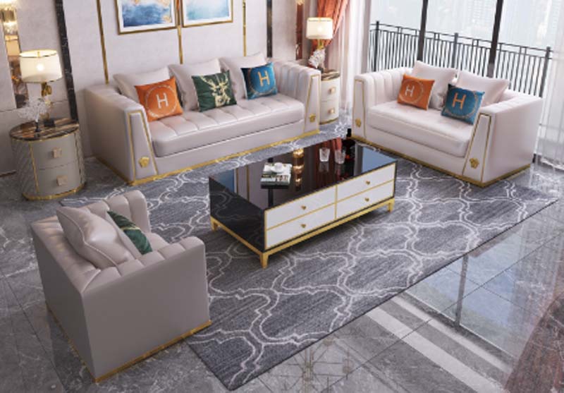 Light Luxury Rectangular 4-Drawer Coffee Table