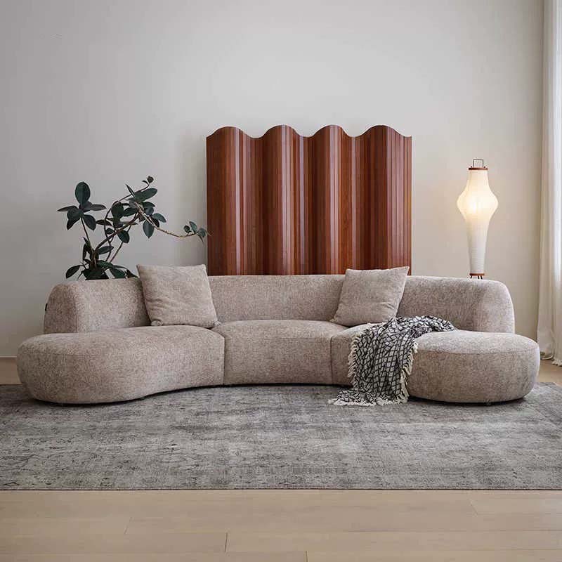 Curved Upholstered Sectional Sofa