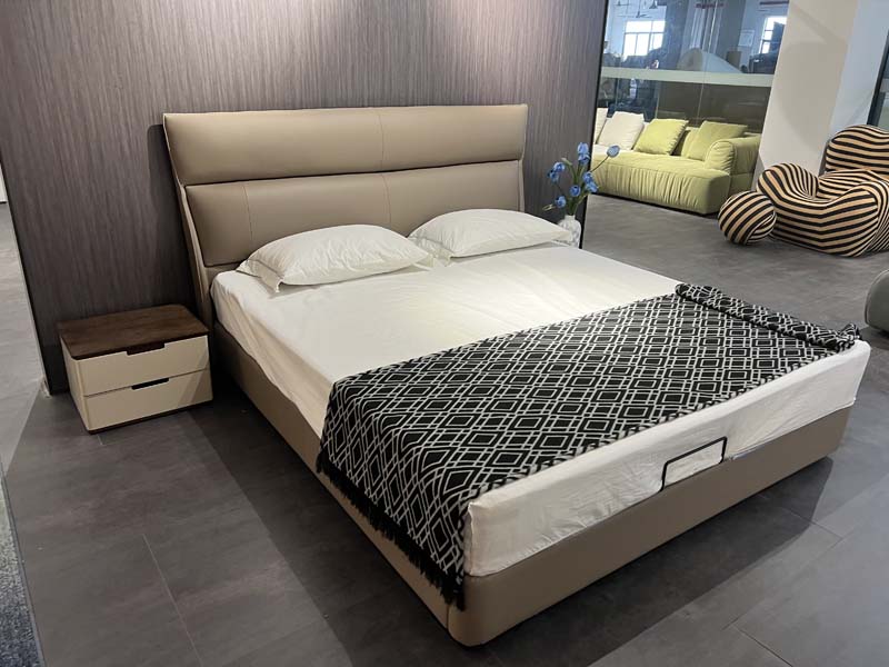 Upholstered Storage Bed with Two-Drawer Nightstand