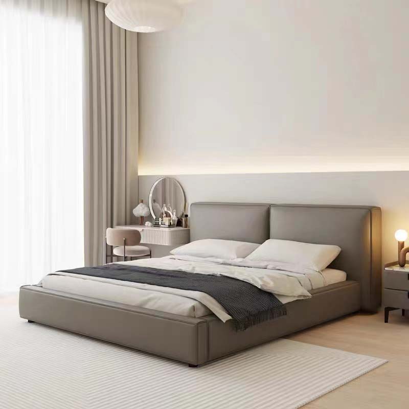 Upholstered Low-Profile Queen Bed