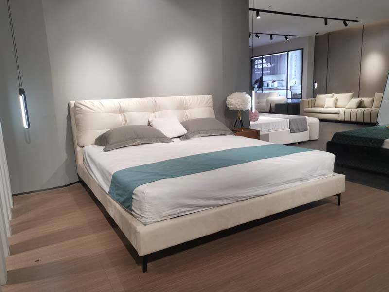 Upholstered Low-profile Platform Bed with Channel-tufted Headboard