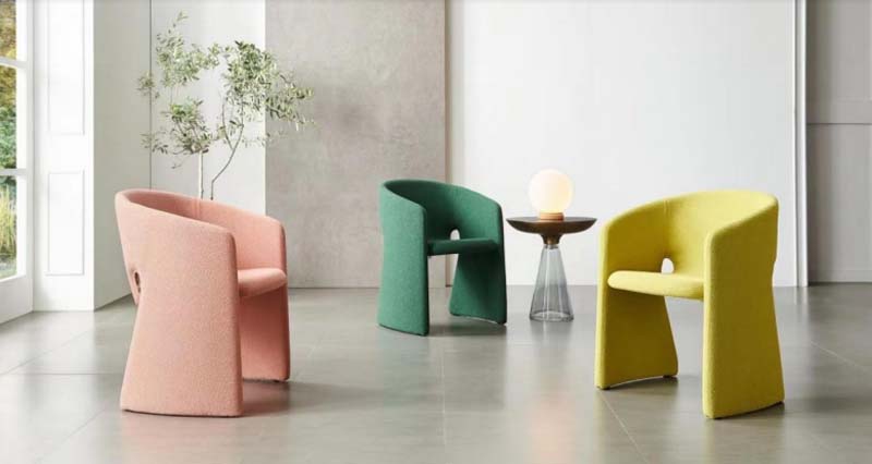 Fully Upholstered Barrel Lounge Armchair