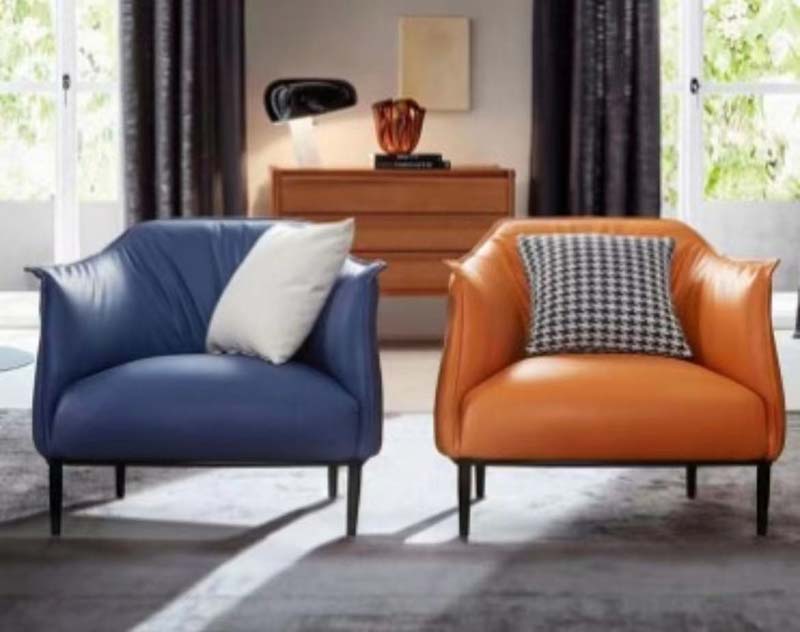 Contemporary Upholstered Lounge Armchair with Integrated Curved Back