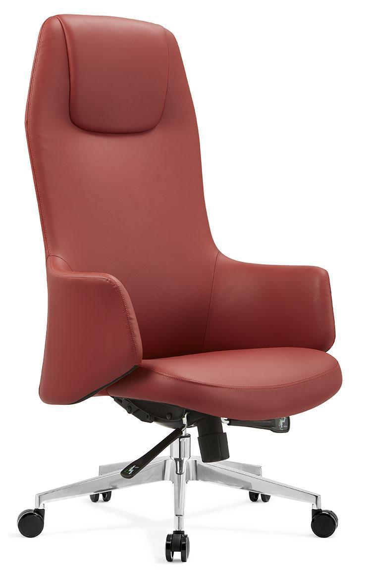 Burgundy High-Back Leather Executive Swivel Chair