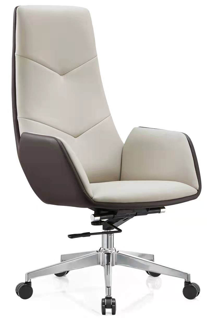 High-Back Two-Tone Upholstered Executive Swivel Chair