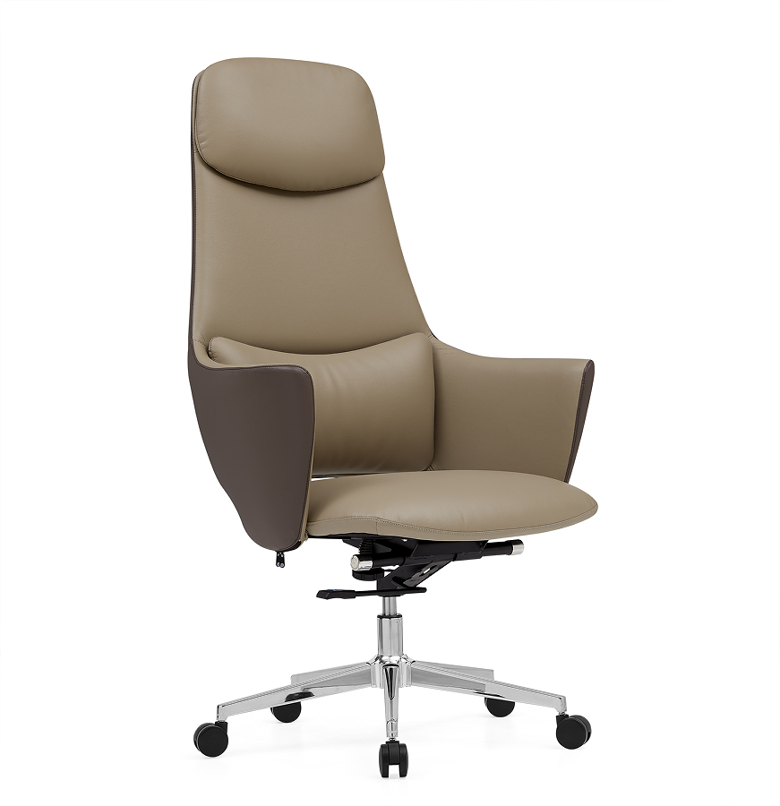 High-Back Two-Tone Leather Executive Office Chair