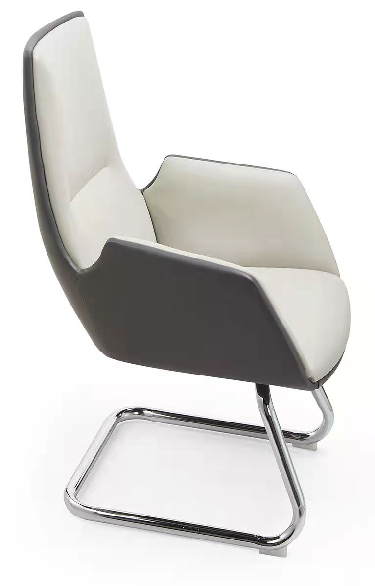 Two-Tone Upholstered Cantilever Visitor Chair with Integrated Armrests