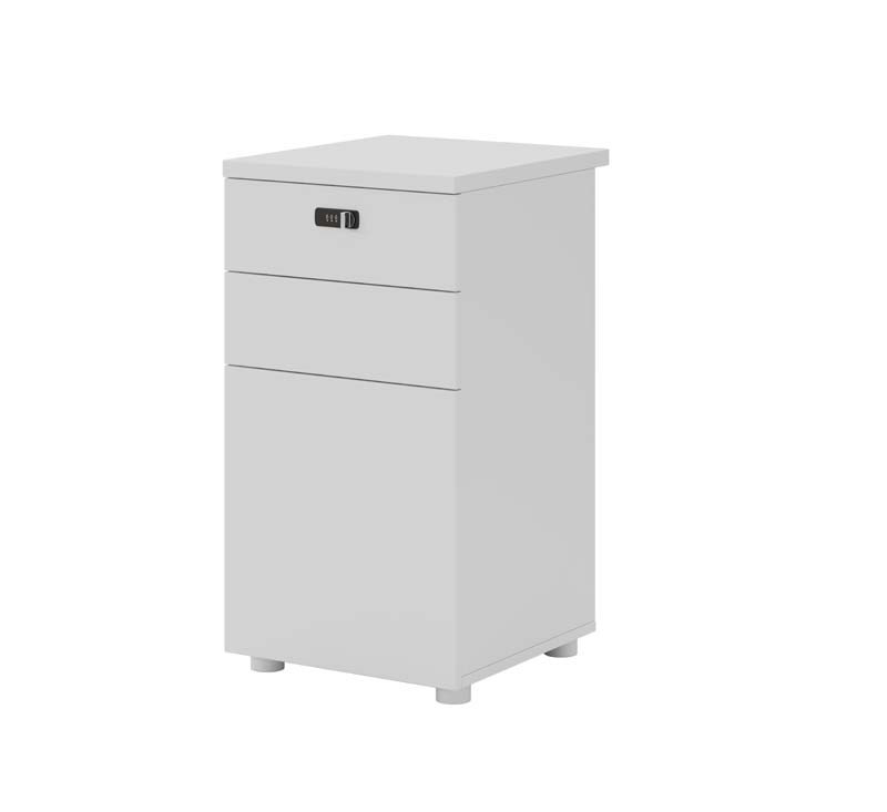 Gray Three-Drawer Lockable Pedestal Cabinet