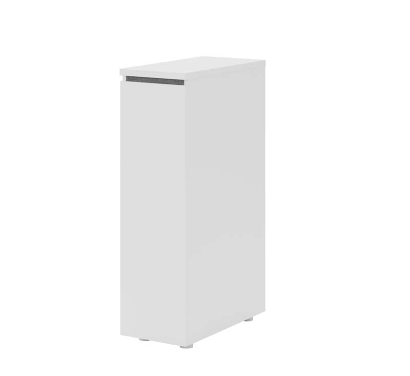 White Tall Narrow Flush-Door Storage Cabinet