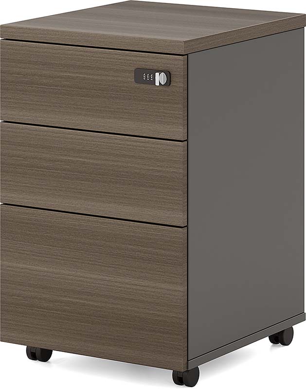 Mobile Three-Drawer Filing Pedestal with Combination Lock