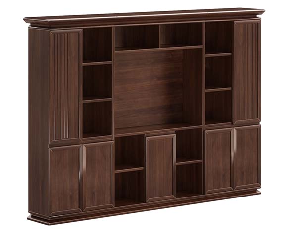 Traditional Dark Walnut-Style TV Display Storage Cabinet