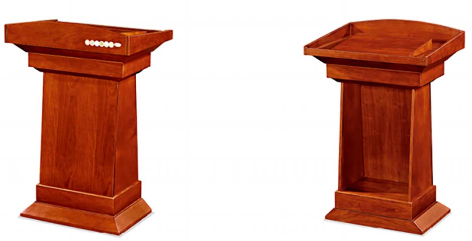 Traditional Solid Wood Standing Podium with Sloped Reading Surface