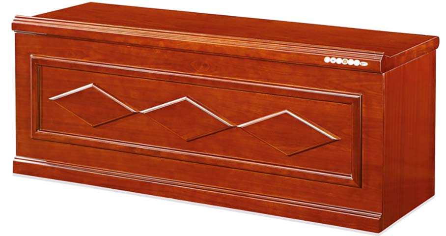 Red Walnut Veneer Integrated AV Control Conference Lectern Desk